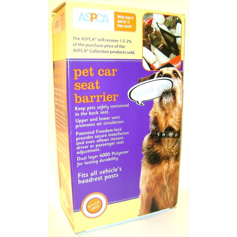 NEW ASPCA Pet Car SUV Seat Barrier 600 D Vented Durable Auto Keep Pet Backseat